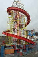 Travelling fairground helter skelter slide